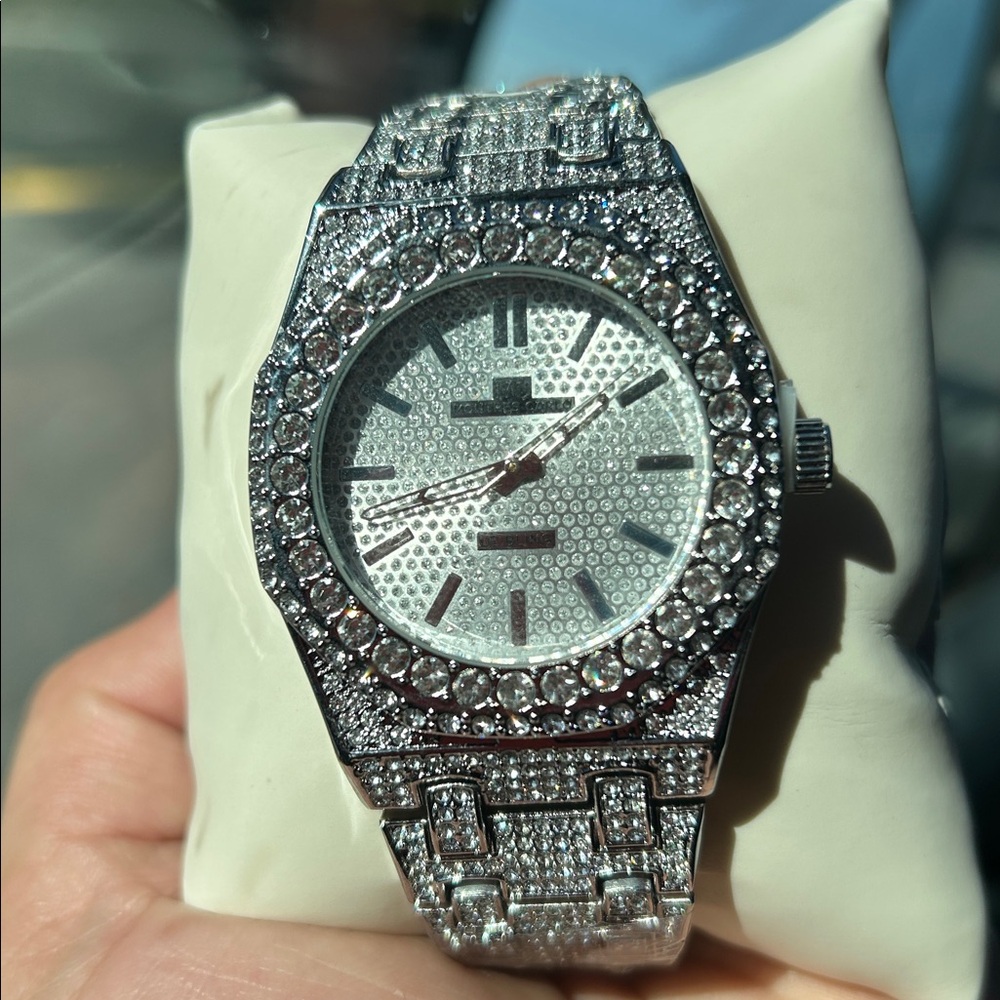 Silver Diamond Watch